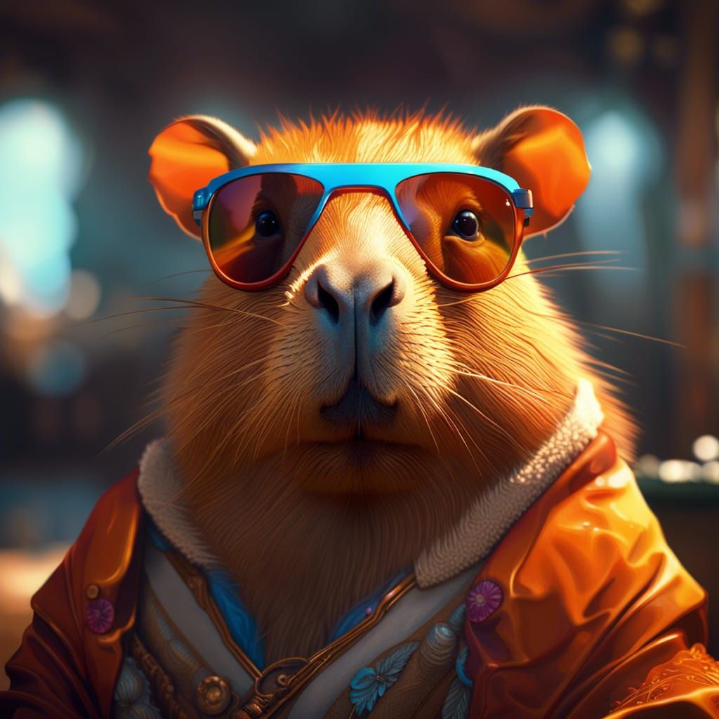 Capybara Cool: Sunglasses Style in 8K