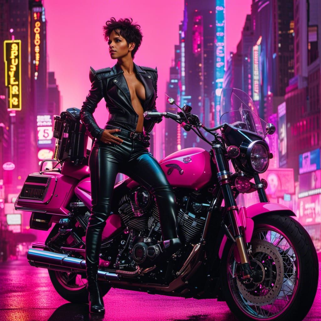 Halle Berry in a cyberpunk world