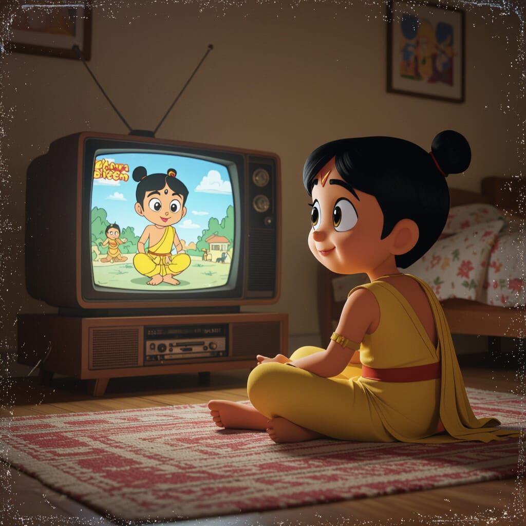 Chhota Bheem Watching Himself on 90s TV