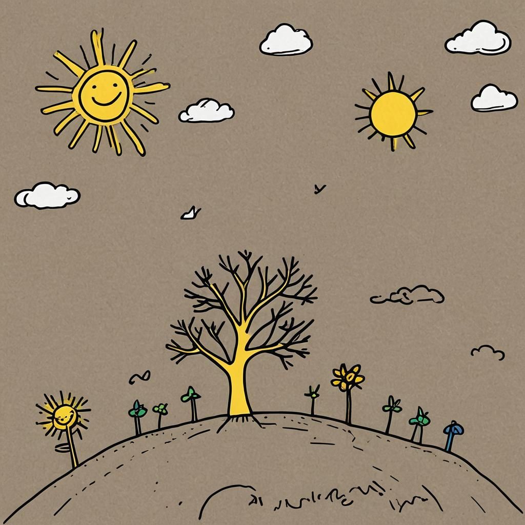 Whimsical Doodle Art of Childhood Wonder