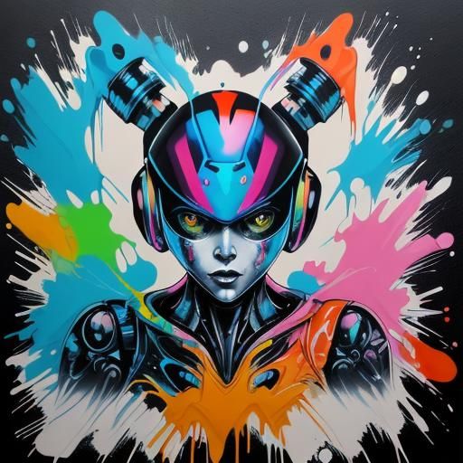 Robot-Controlled World: Graffiti Splash Art