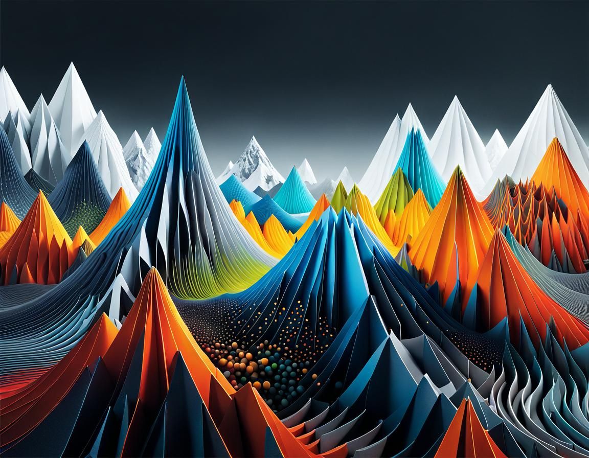 AI Art Infographic: Geometric Precision in 3D Render