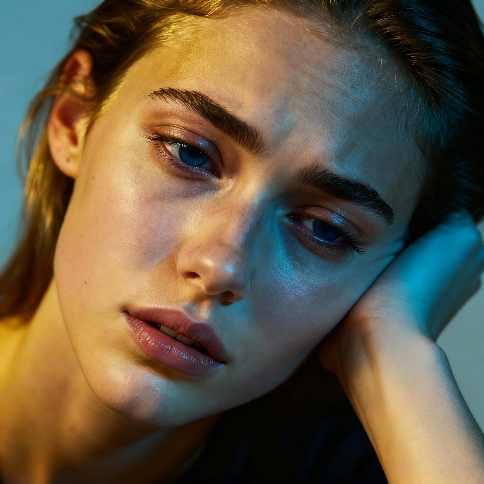 Exhausted Young Woman Professional Portrait