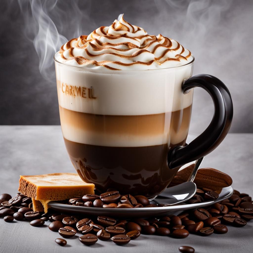 Coffee Latte Magic Donut Caramel Art