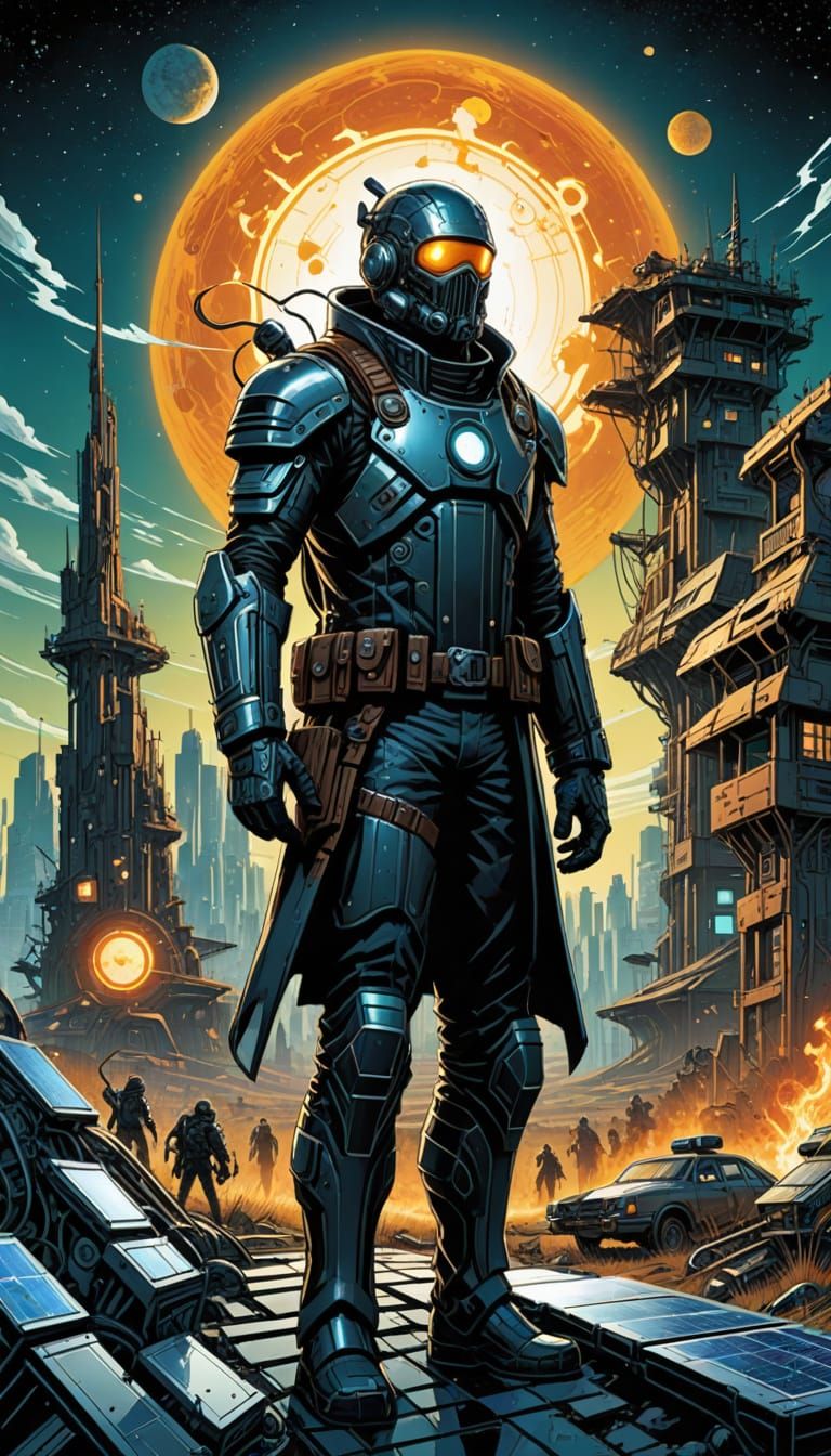 Solar Punk Utopia in Perfect Comic Book Style