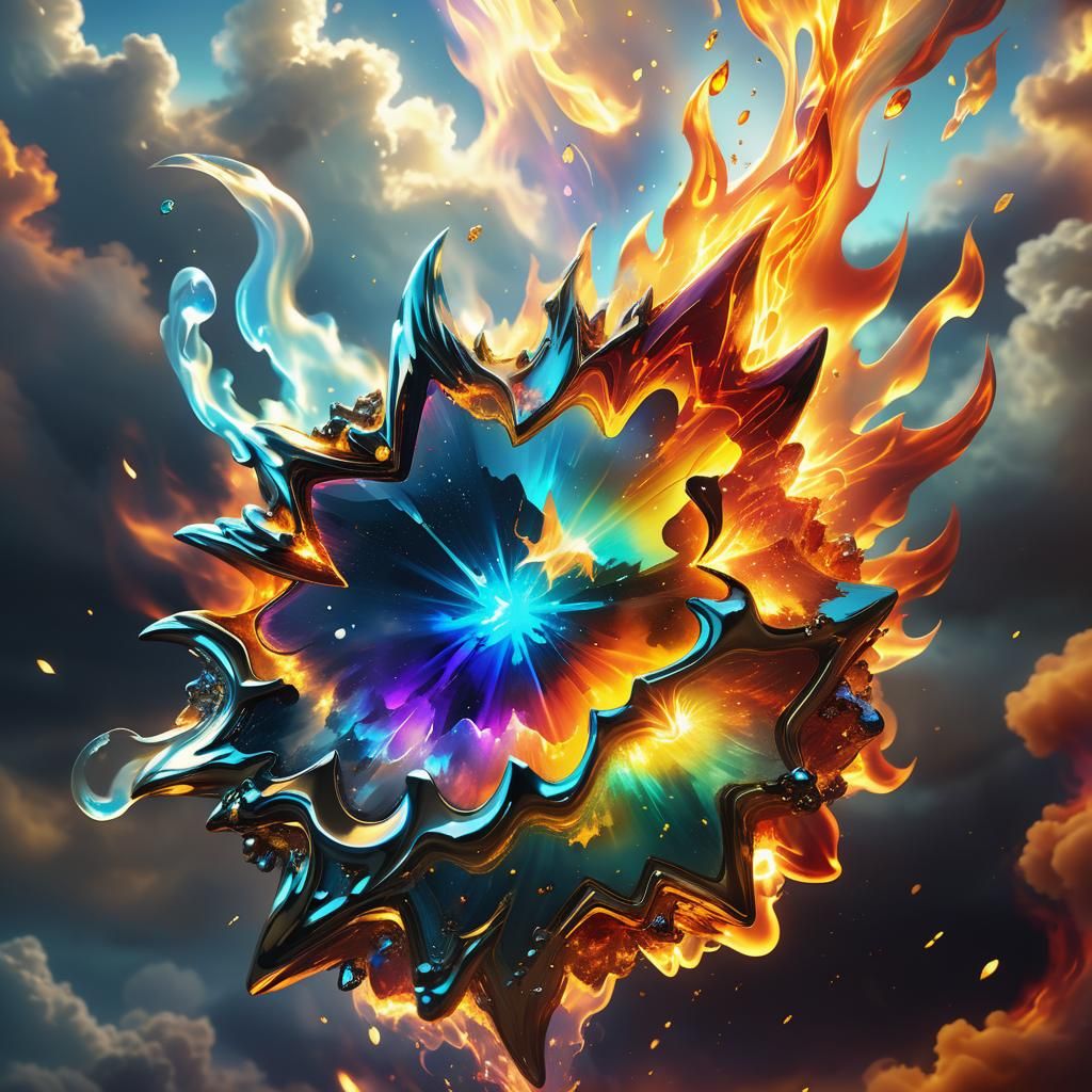Fire Elemental Gemstone in Swirling Flames