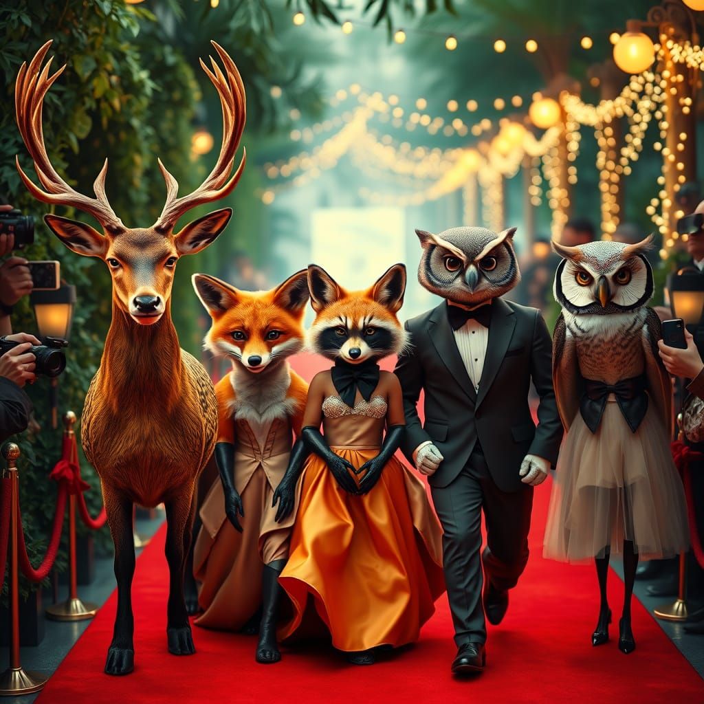 Whimsical Forest Creatures Strut Down the Red Carpet in Haut...