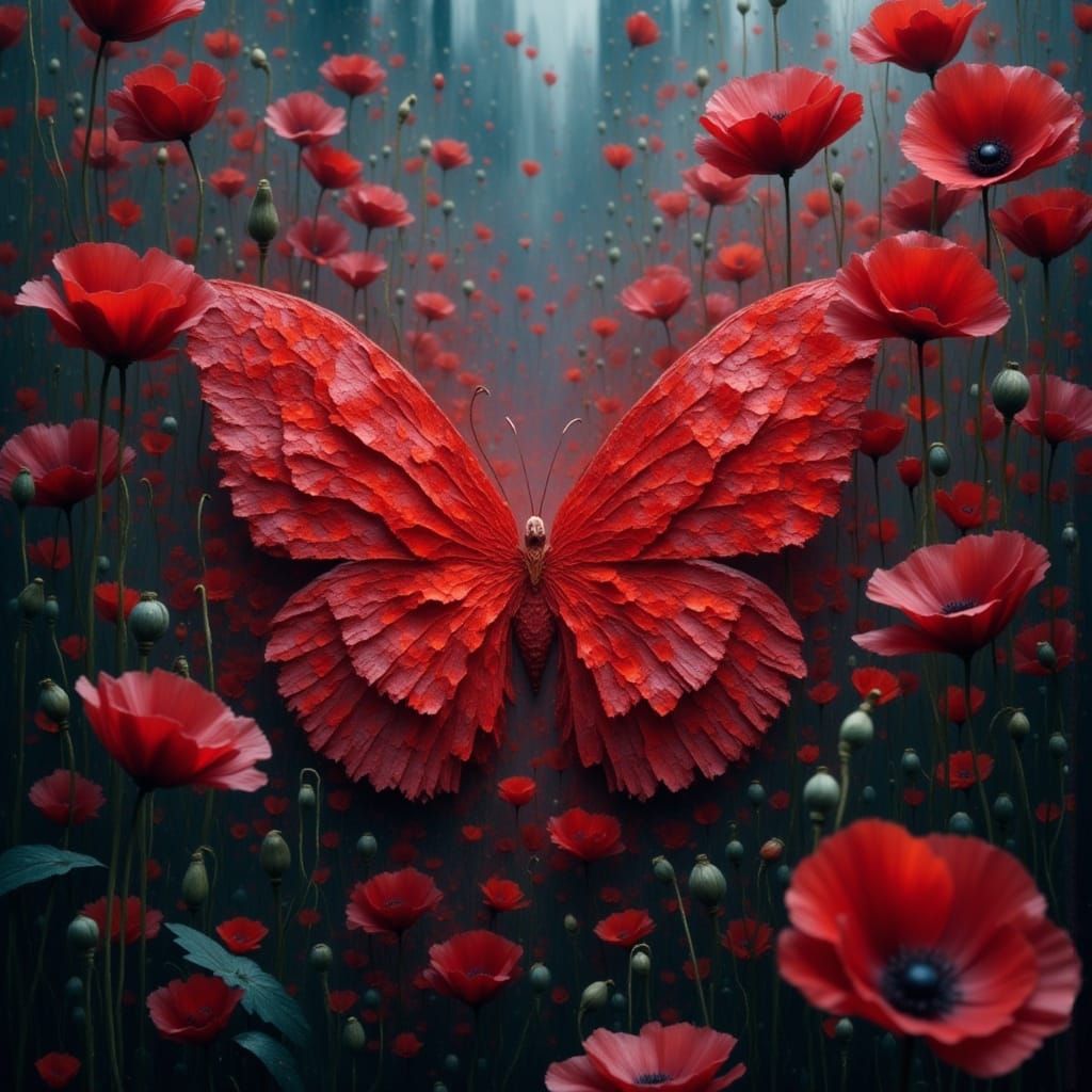 Poppy Petals Crumble Like Butterfly Wings in 3D Render