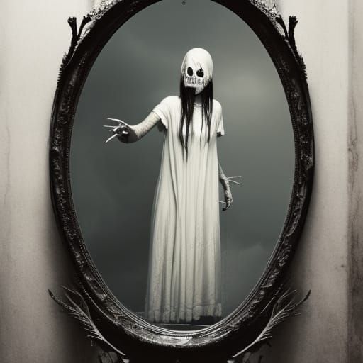 Bloody Mary Sinister Reflection: Hyperrealistic Gothic Horro...
