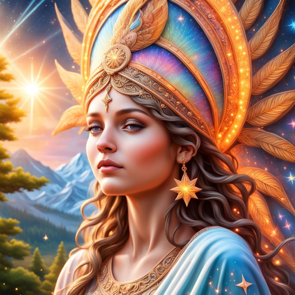 Beautiful Spiritual Goddess of Love in 3D