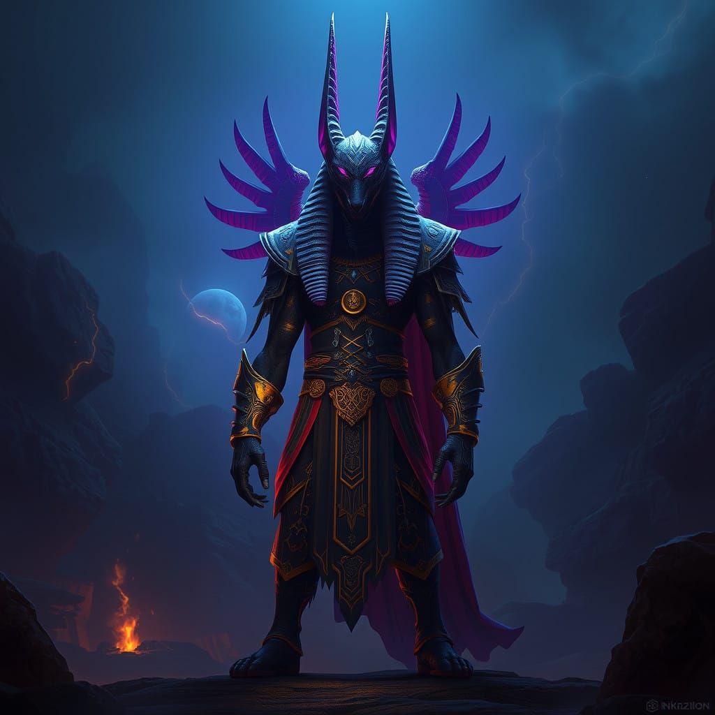 Egyptian Dark Fantasy Anubis Concept Art
