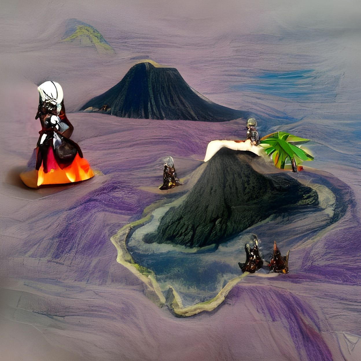 Dark Elf on Volcanic Island Adventure