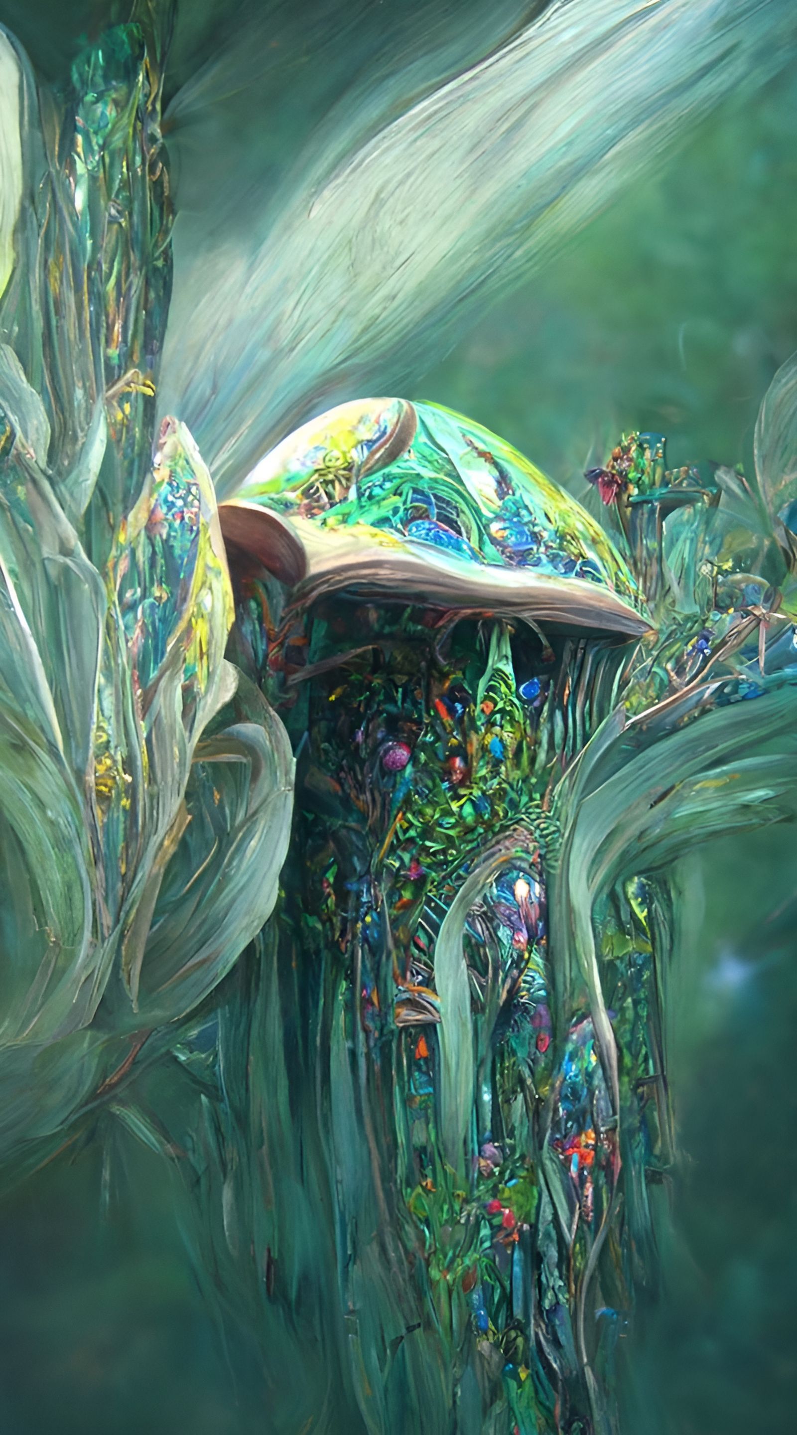Hyperspace Jungle: Detailed Hyperrealistic Alien Portrait