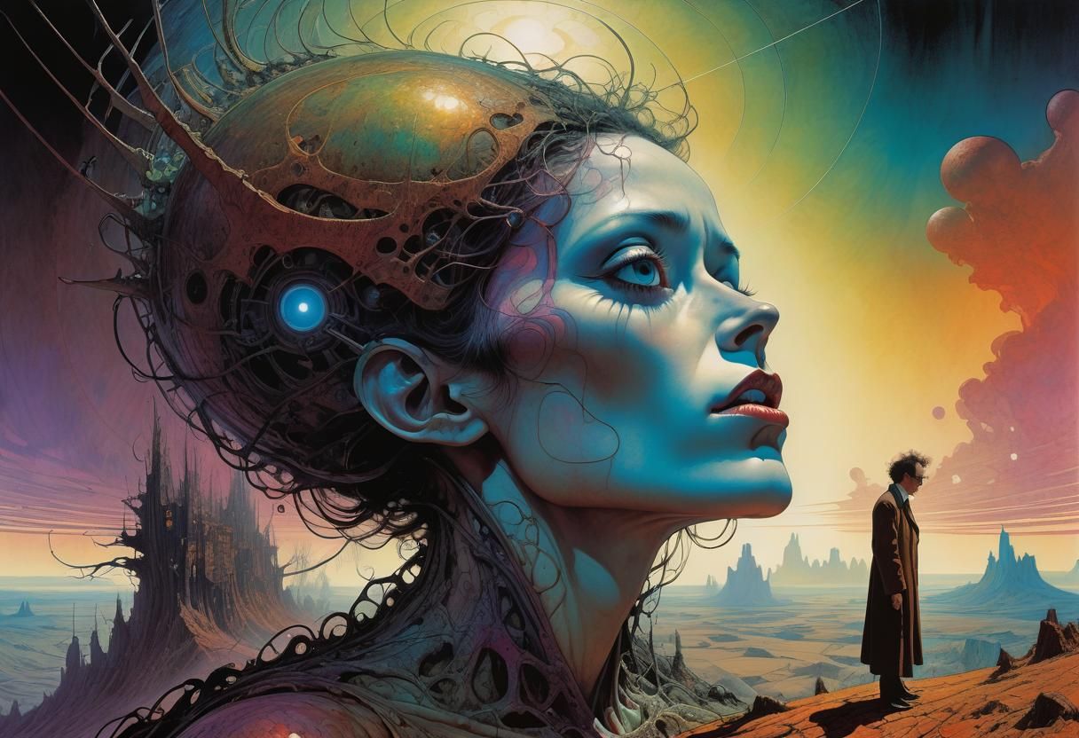 Psychedelic Fantasy Album Art in Visionary Style