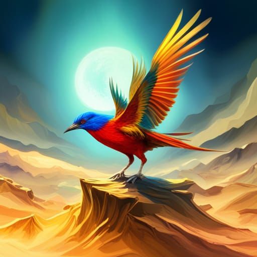Colorful Majestic Bird in Detailed 3D Rendering