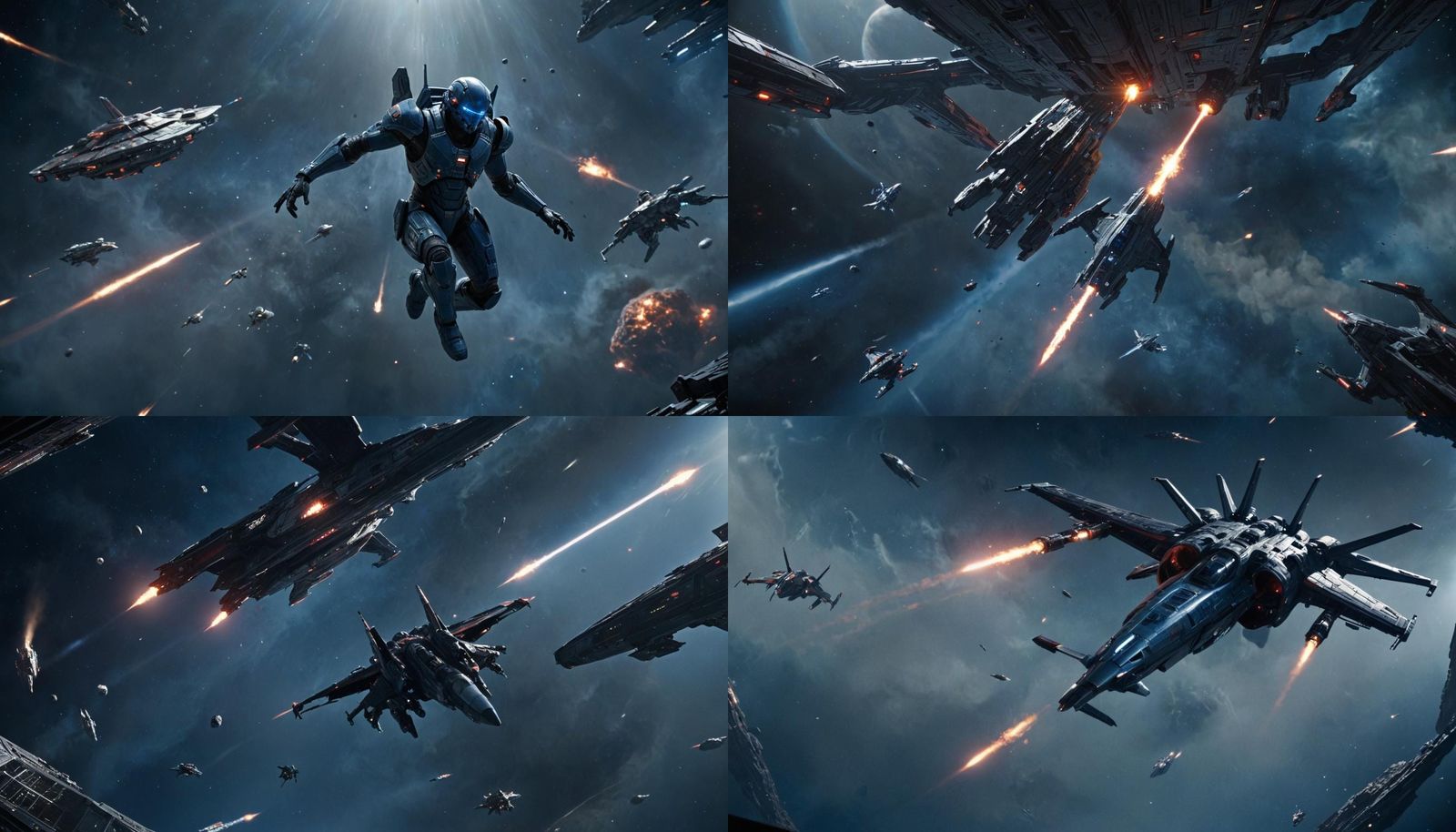 Space Showdown: Pilot's Sacrifice in Alien Flagship