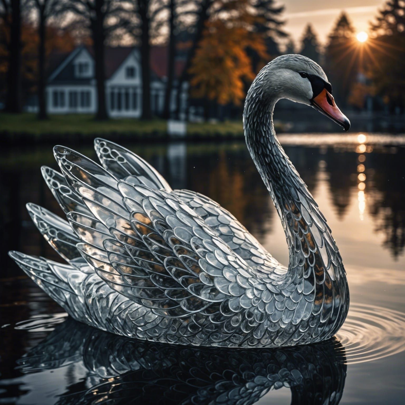 A majestic swan