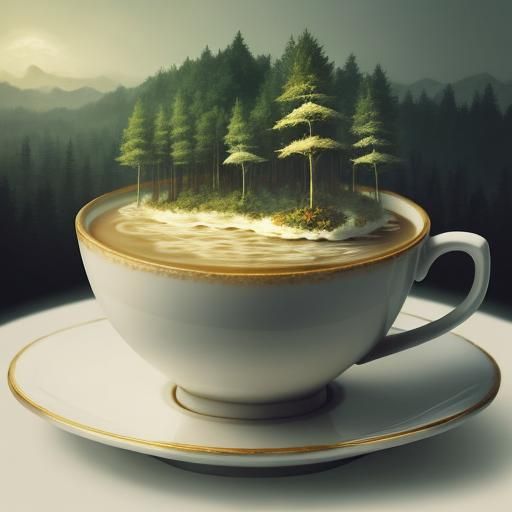 Fantasy Forest in a Teacup: Abstract Landscape