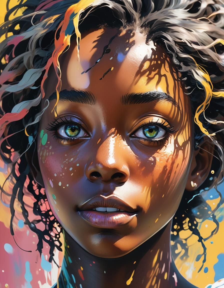 Anime Portrait of a Young Woman in Impressionist Style