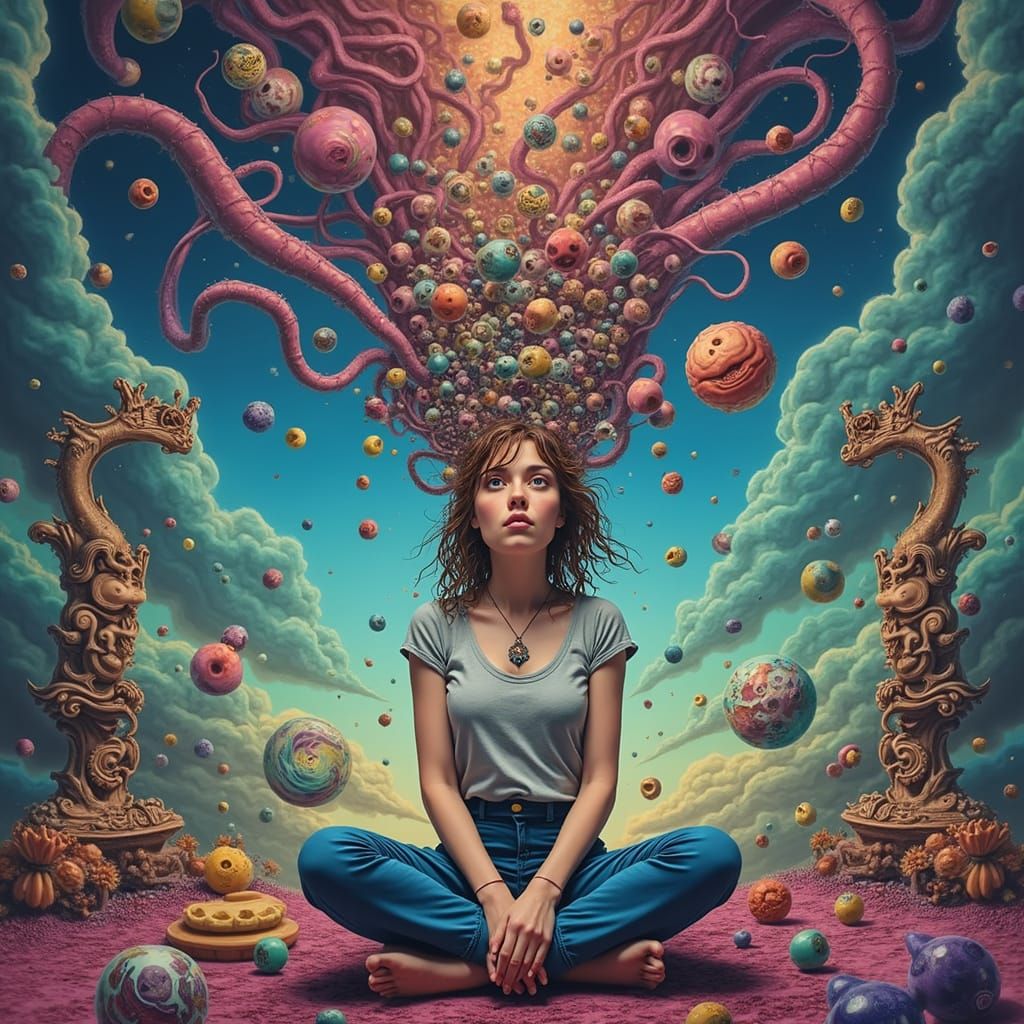 Dreamlike Chaos in Vibrant, Hyper-Realistic Detail