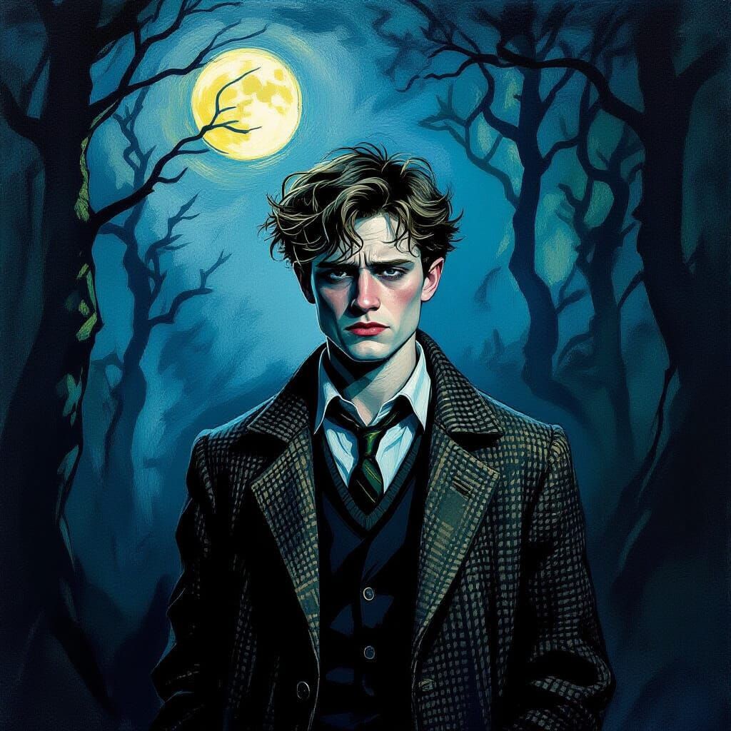 Young Remus Lupin in Style of Edvard Munch