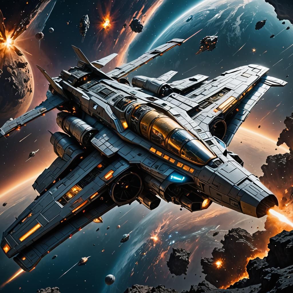 Interstellar Fighter Spaceship