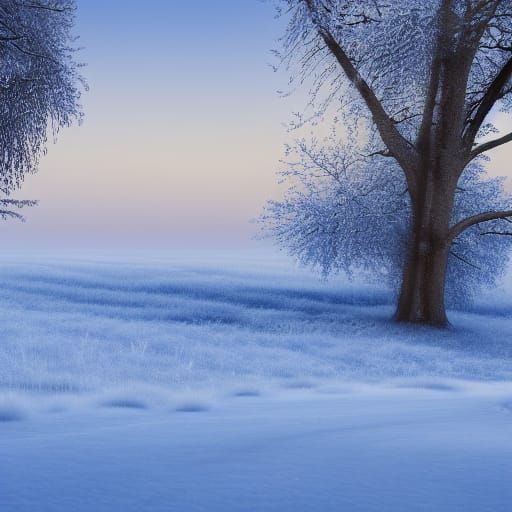 Frosty Winter Morning Quiet: A Realistic Photo