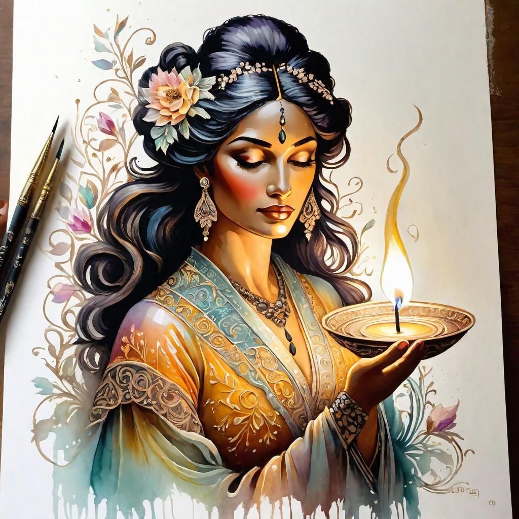 Glassy Reflections in Sgraffito Style