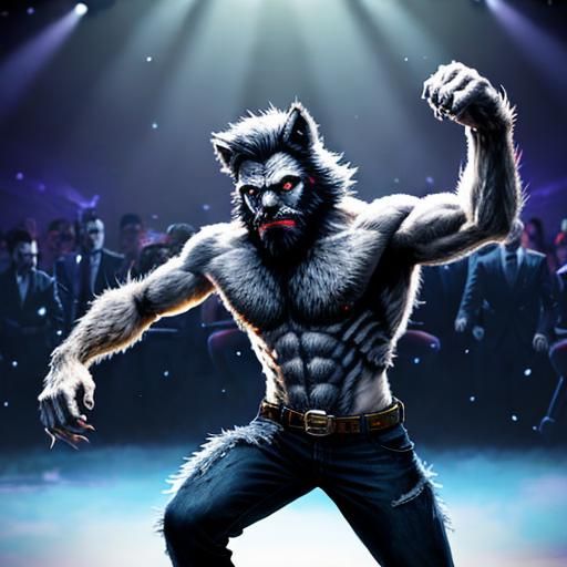 The Wolfman Dances: A Whimsical Scene