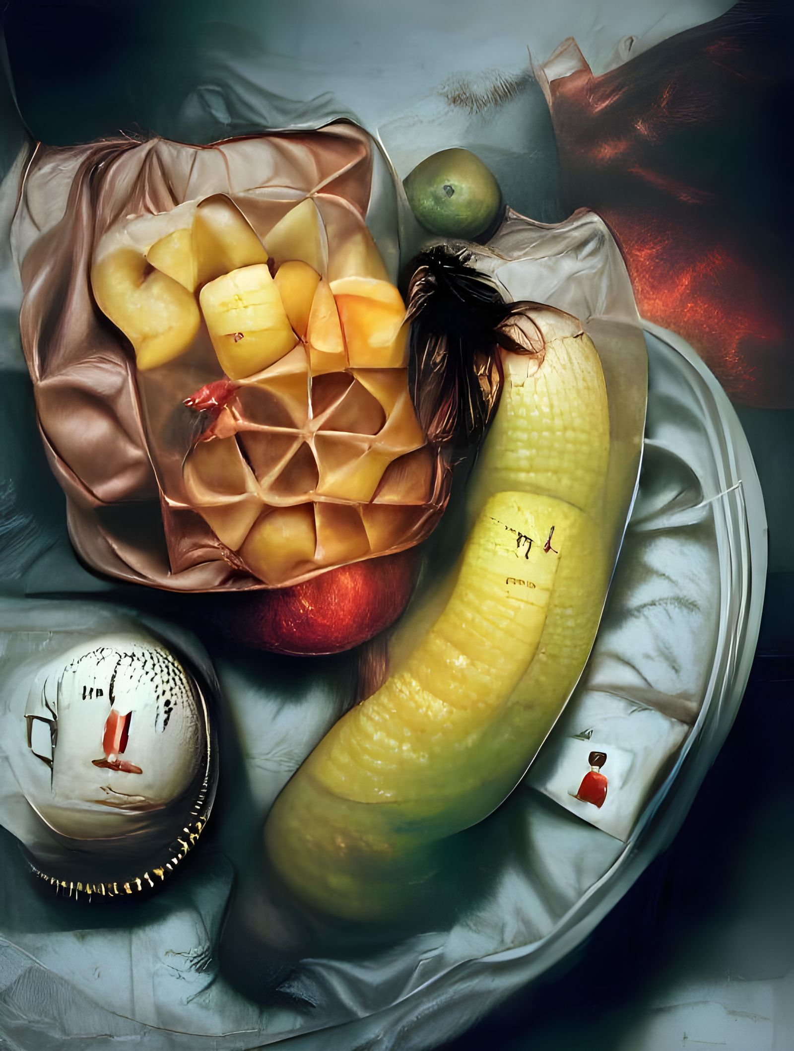 Fruit Still Life Oil Painting by Dan Witz