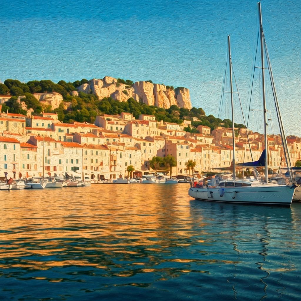 Sunset Over Cassis Port: An Impressionist Painting