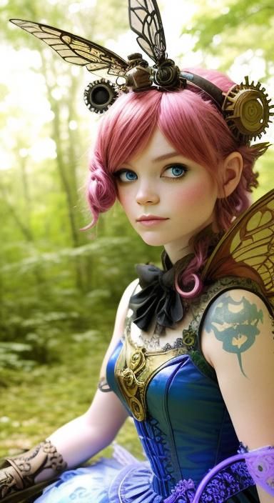 Steampunk Fairy in Enchanted Forest
