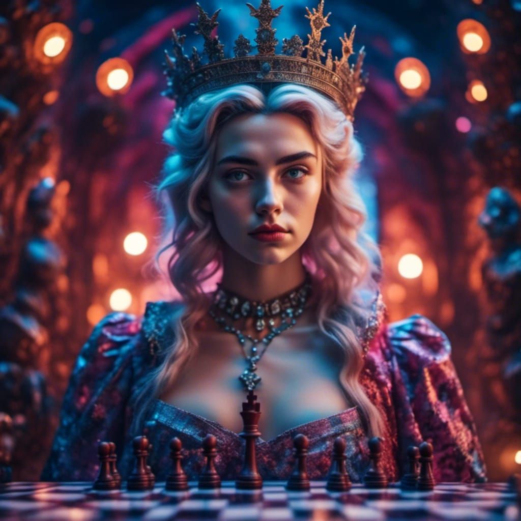Anya Taylor-Joy Lookalike Holding Chess Piece