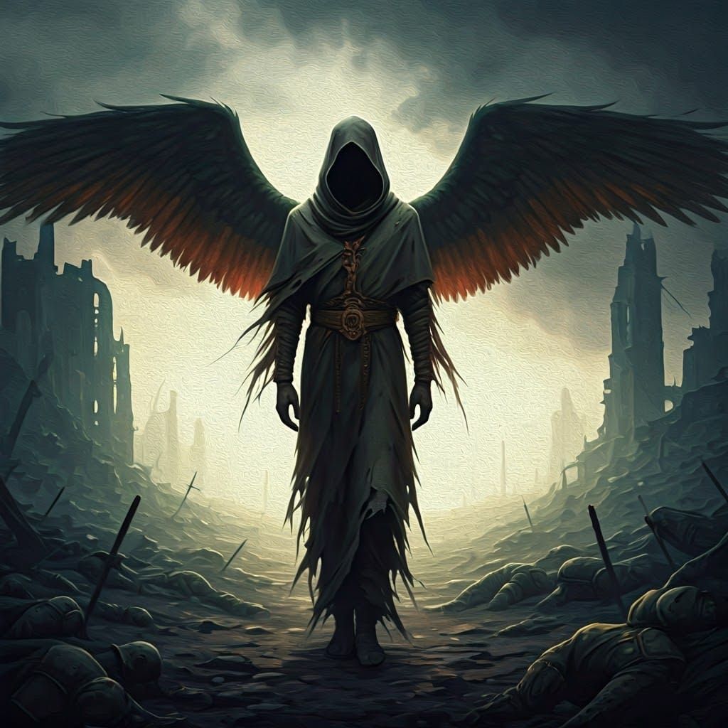 Angel of Solace Amidst Ruin
