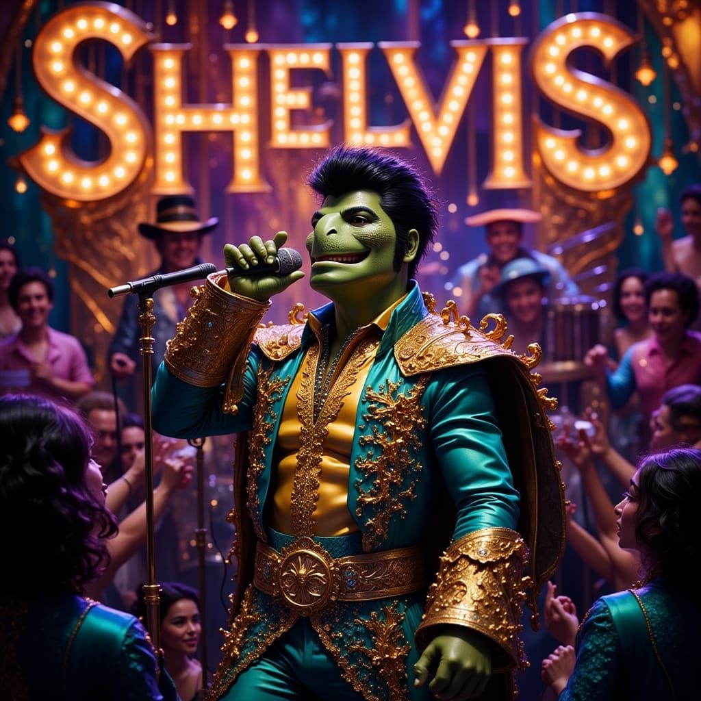 Turtle Elvis Cabaret in Fantasy Ink Style