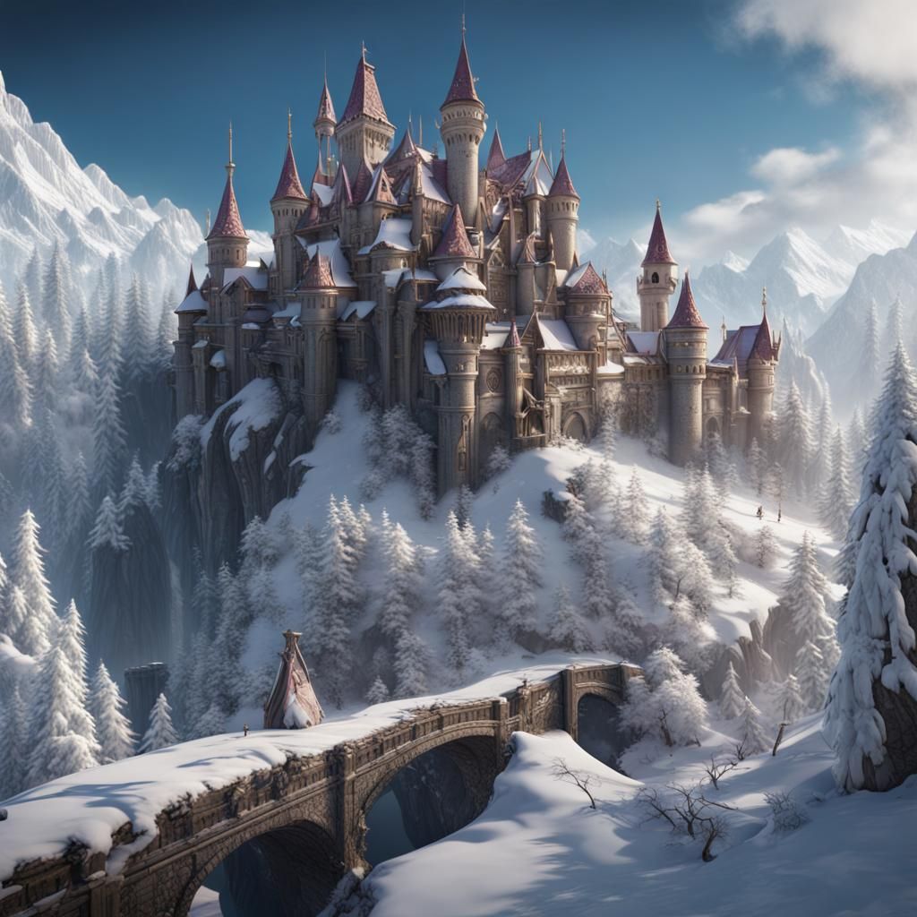 Snow Princess: Detailed Fantasy Art in 8K