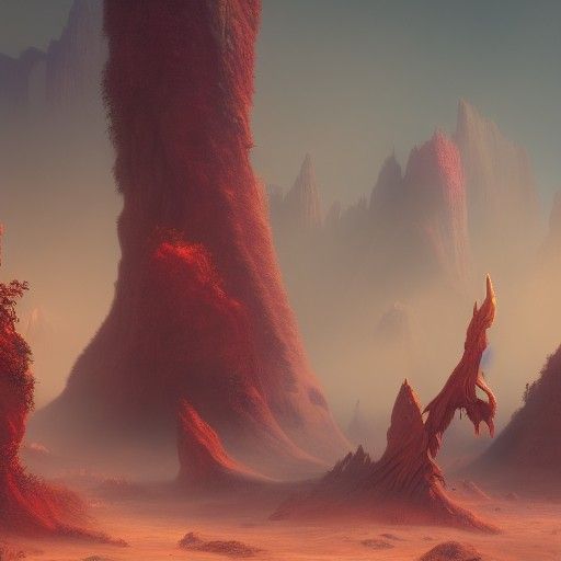 Detailed Matte Painting of a Shirtless Figure