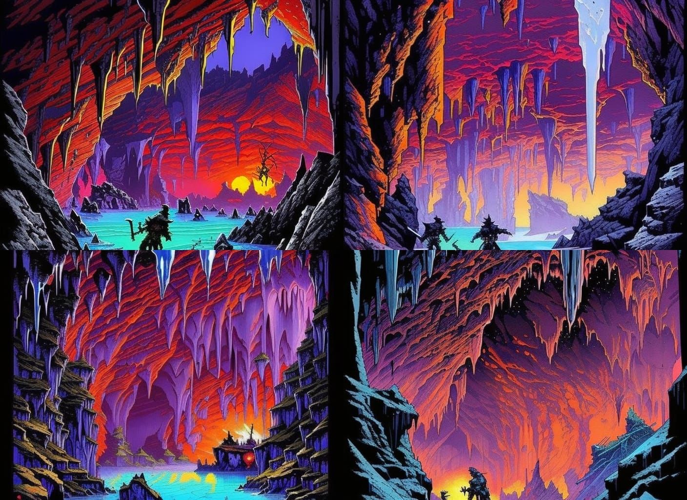 Mystical Crystal Cave in Hyperrealistic 3D Shading