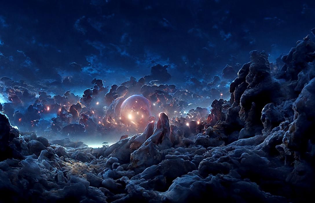 Cosmic Nebula with Volumetric Lighting in Unreal Engine