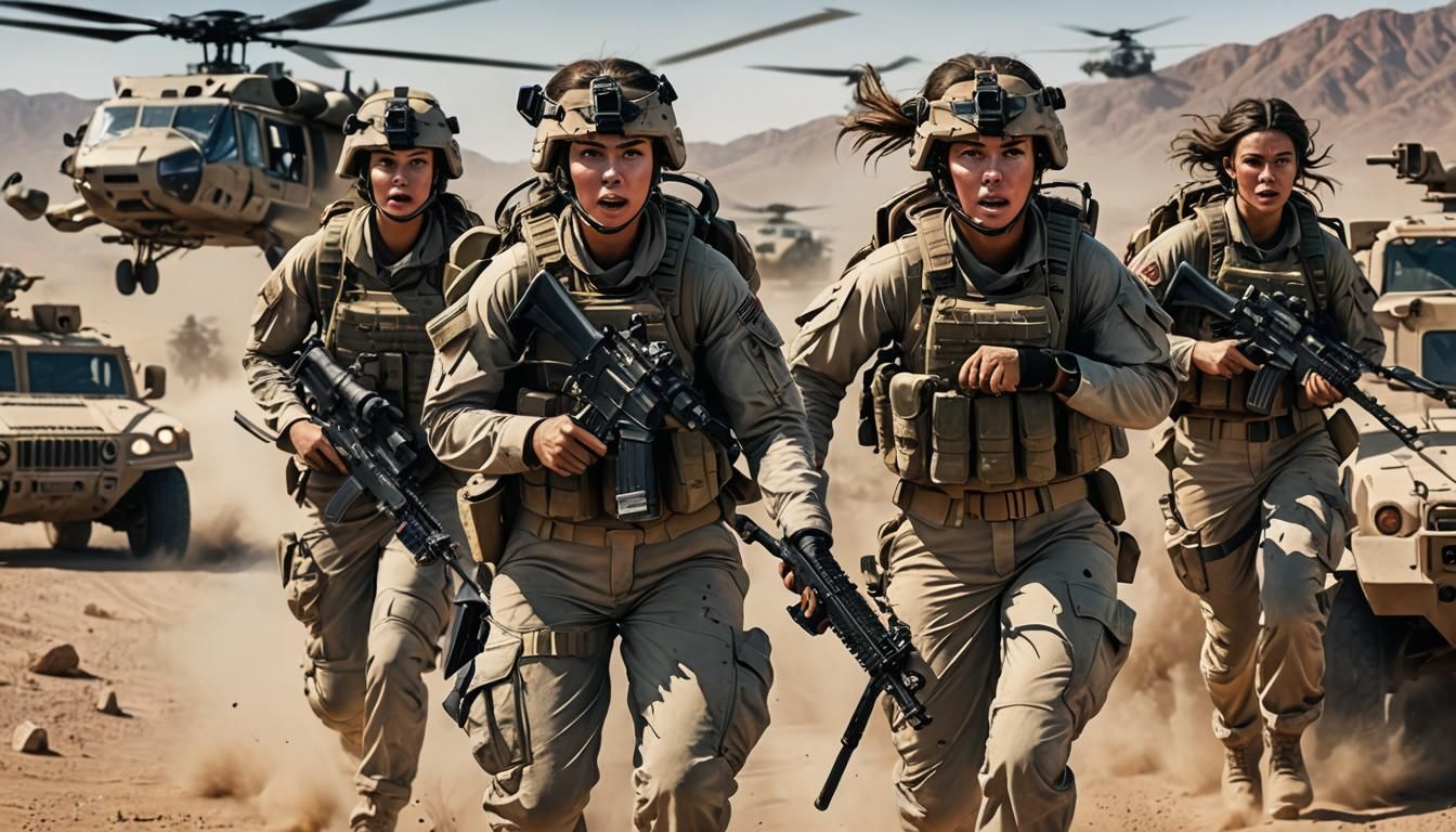 Elite U.S. Marine Unit in Hyperrealistic Military Art