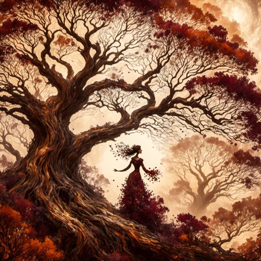 Dressed by the trees.