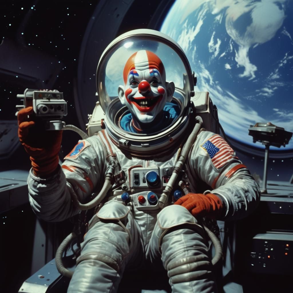 Clown in Spacesuit: 80s Horror Sci-Fi Art