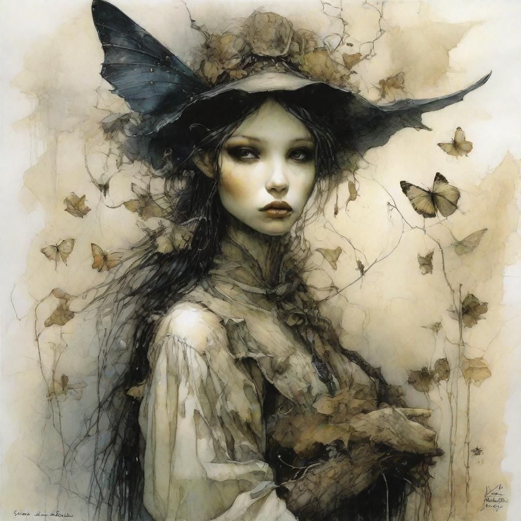 Noir Comic Style Happy Fairy Illustration