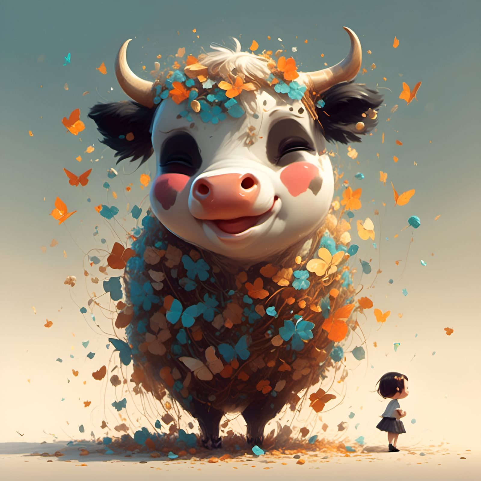 Cute chibi cow