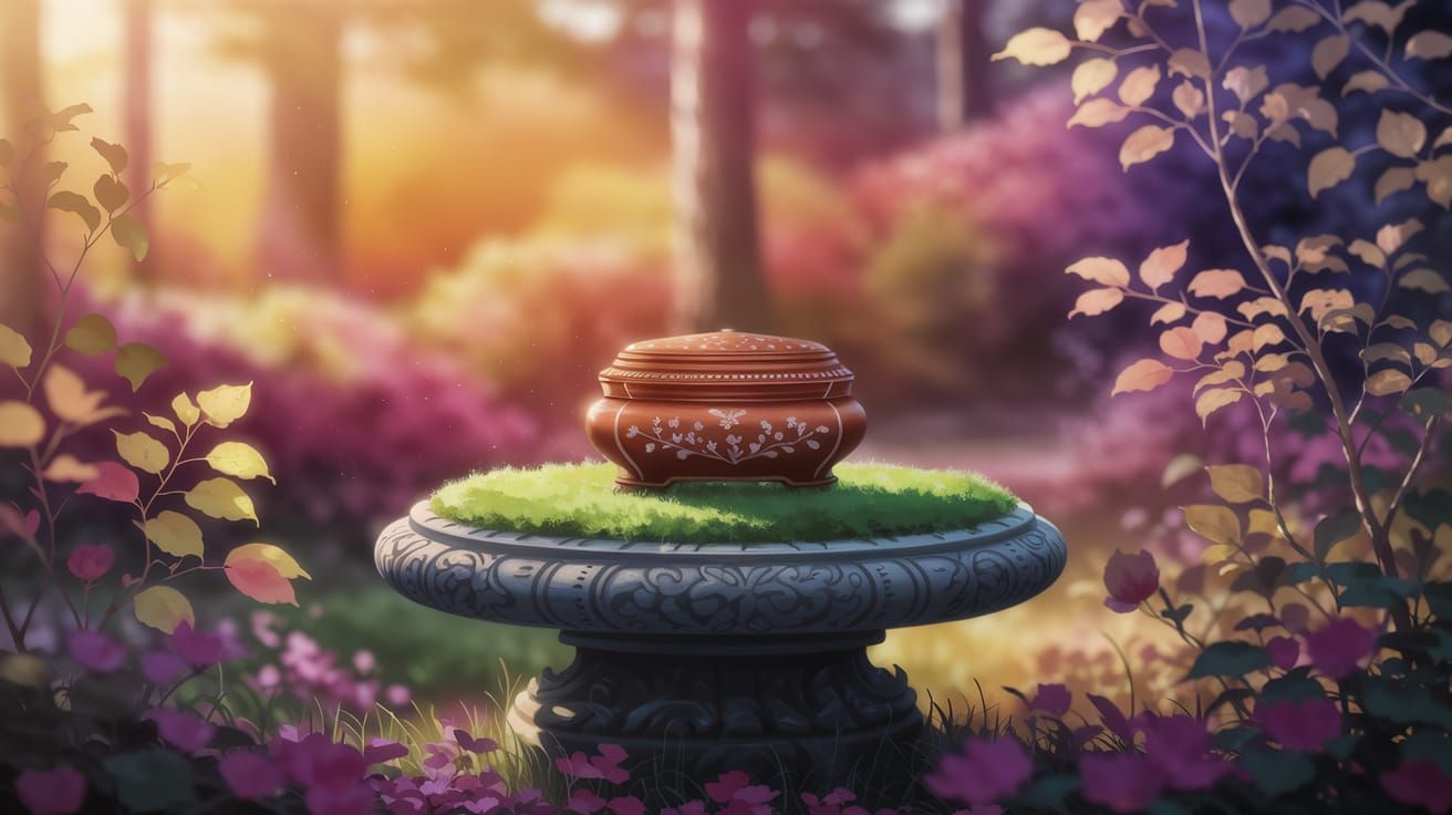 Enchanting Music Box in Golden Forest Light