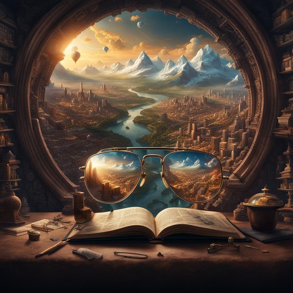 World Reflected in Glasses: Digital Matte Painting