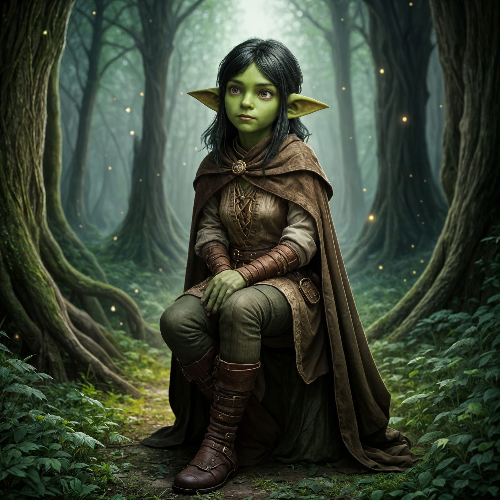 Lost Goblin Woman in Enchanted Forest