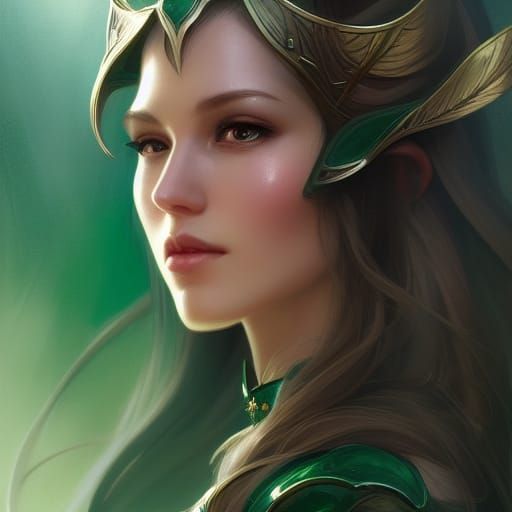 Cute Elven Portrait in Hyperdetailed Style