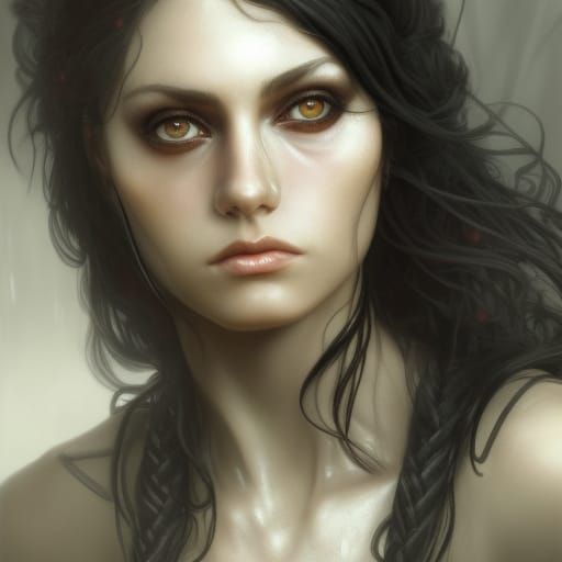 Dark Fantasy Mage in 80s Style Portrait