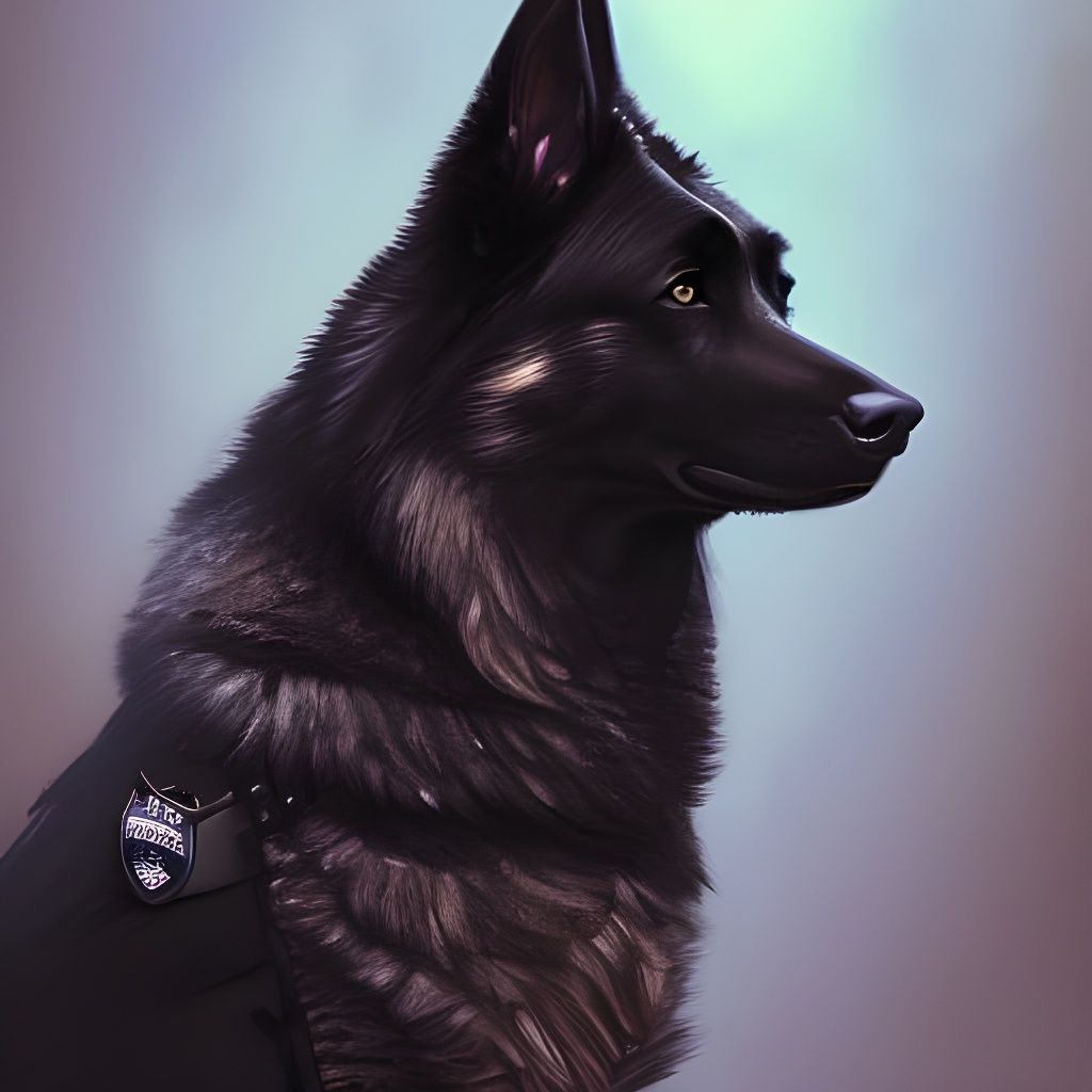 German Shepherd Police Chief Portrait in 8k